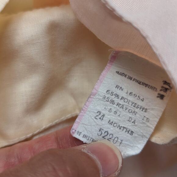 Vintage Swing Top Girls Size 24m Peach Flutter Rosette - Picture 6 of 6